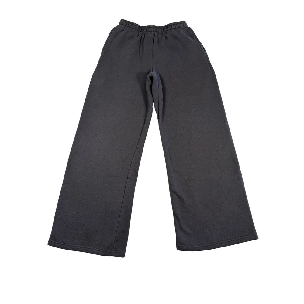 Edikted Women Charcoal Gray Pink Bow Wide Leg Sweatpants XS Coquette Balletcore